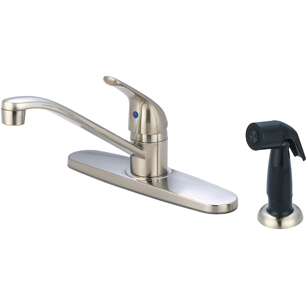 Olympia Faucets Single Handle Kitchen Faucet, Compression Hose, Standard, Nckl K-4161H-BN - main
